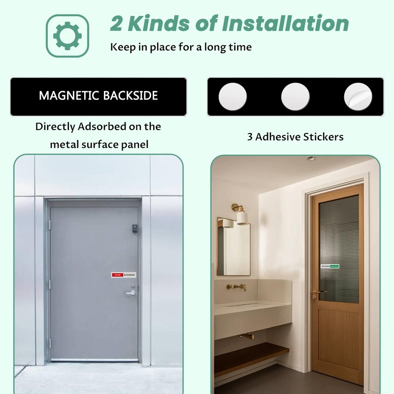 Bathroom Sliding Door Signs, In Use/Available Slider Sign Brushed Silver
