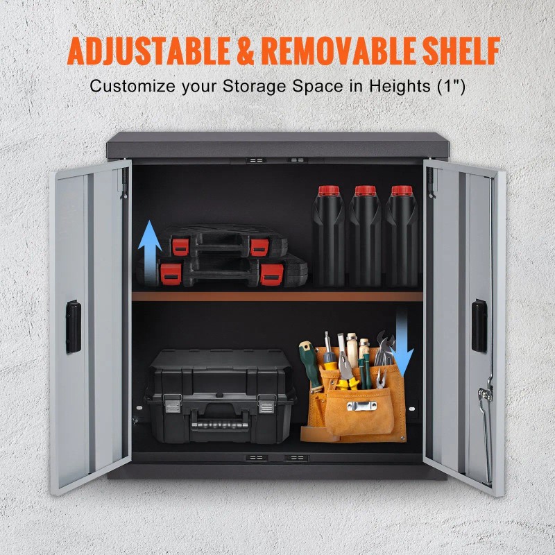 26\" Small Tool Chest Foldable Wall Cabinet Metal Garage Locker
