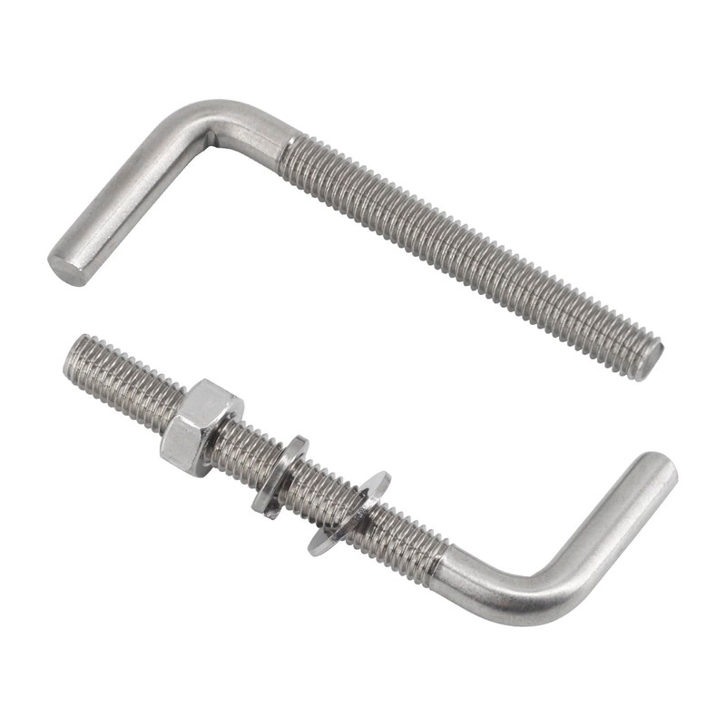 (20 Pieces) M6x40mm L Shaped Threaded Bolt Kits 304 Stainless
