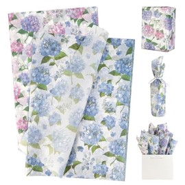 UNIQOOO 100 hojas de papel de seda de hortensia, papel de regalo azul y rosa para boda, manualidades para cumpleaños, despedida de soltera, 20 x 14 pulgadas