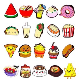 QUEXLAI Pack of 20 Crocs badges, shoe charms, shoe decorations design in food theme and are suitable for both boys, girls and adults. FANYI, Polyvinyl Chloride, Not