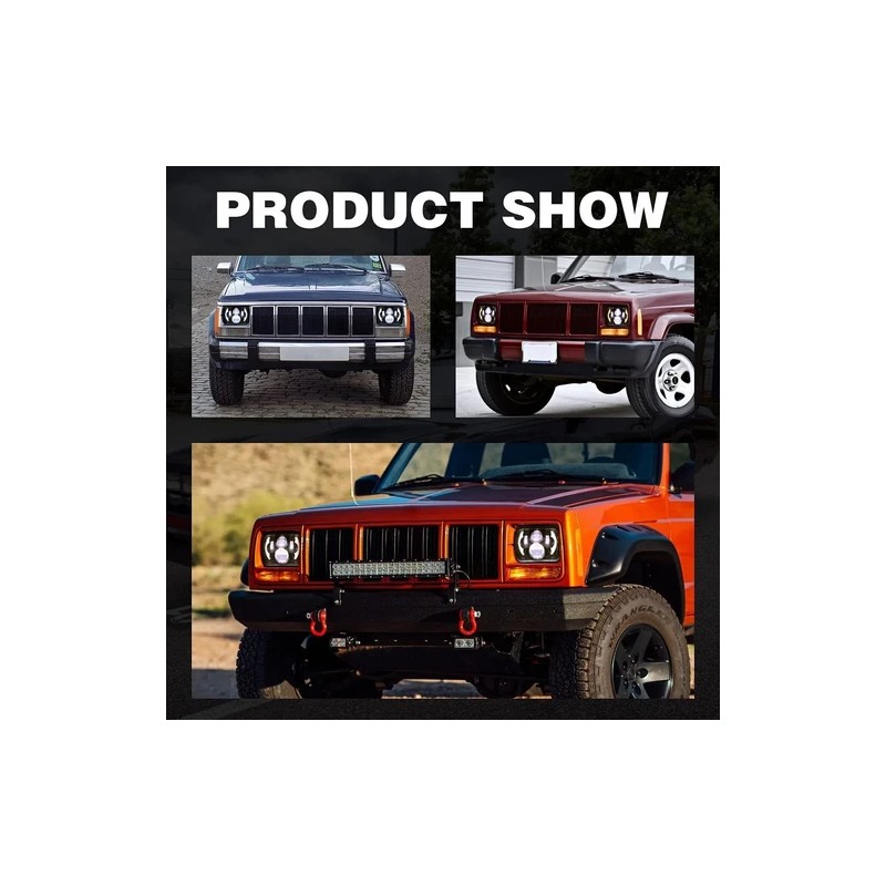 Unbranded DOT Approved Pair 200W 5x7" 7x6 LED Headlights for