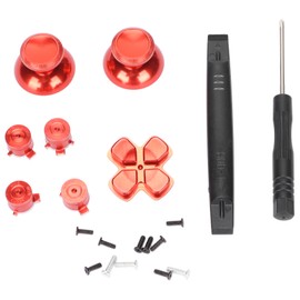 Controller Button Joystick Key Aluminum Alloy ABXY Buttons for Playstation5 ControllerRed