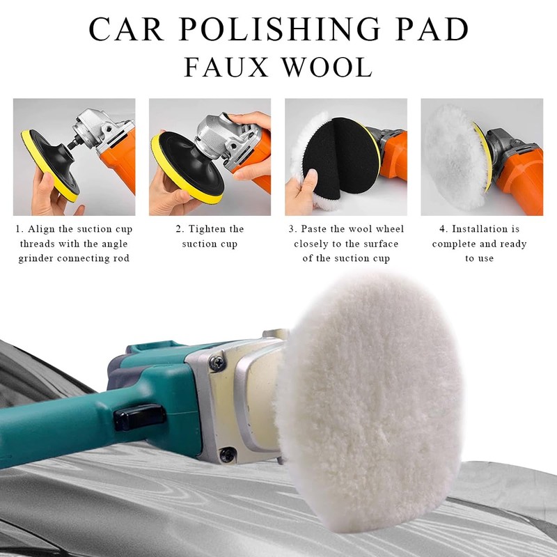 Yourkar 3 Inch Wool Polishing Buffing Pad, Polishing Buffing Wheel