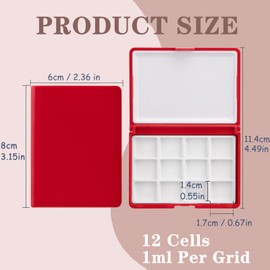 Storage Palette Box, Paint Storage Palette Box, Multifunctional Travel Paint Palette Box, Watercolor Box Empty Box Suitable for acrylic painting, mixed paints and gouache (Red)
