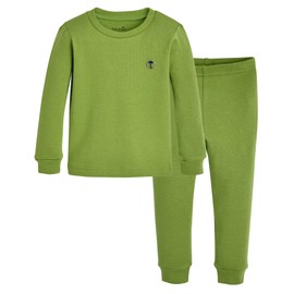 moimoln Solid Soft Cotton Modal Baby Toddler Boys Girls Snug fit Pjs Pajama Long Sleepwear Green 3T