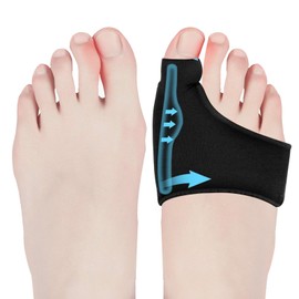 NUOOO Bunion Protectors Big Toe Straightener with Bunion Pads Bunion Corrector for Women and Men for Blisters & Bunion Relief (Black, 1 Pair)