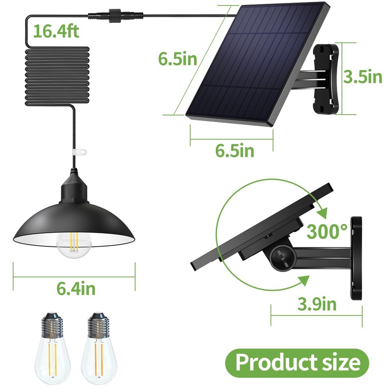 Lightonight Solar Shed Light Outdoor Pendant Light with 4000mAh Solar