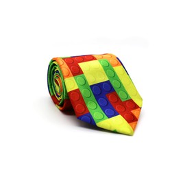 Yrassio Bright Colors Building Blocks Funny Tie For Men Boys, Novelty Skinny Men’s Necktie Fashion Narrow Wide