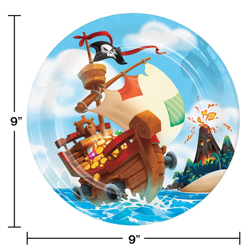 Treasure Island Pirate Paper Plates, 8 ct