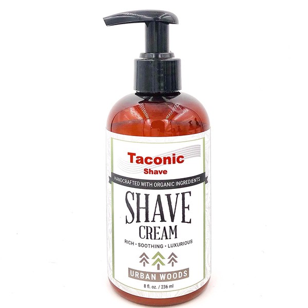 Taconic Shave Urban Woods Shaving Cream, Pump Bottle, High Lather Forumla, 8 oz
