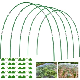 Garden Hoops for Raised Beds, 25pcs Greenhouse Hoops,Fiberglass 2- 8ft, Garden Tunnel with 15 Clips, Detachable Hoop House Frame for Row Cover,Garden Netting, Plant Covers