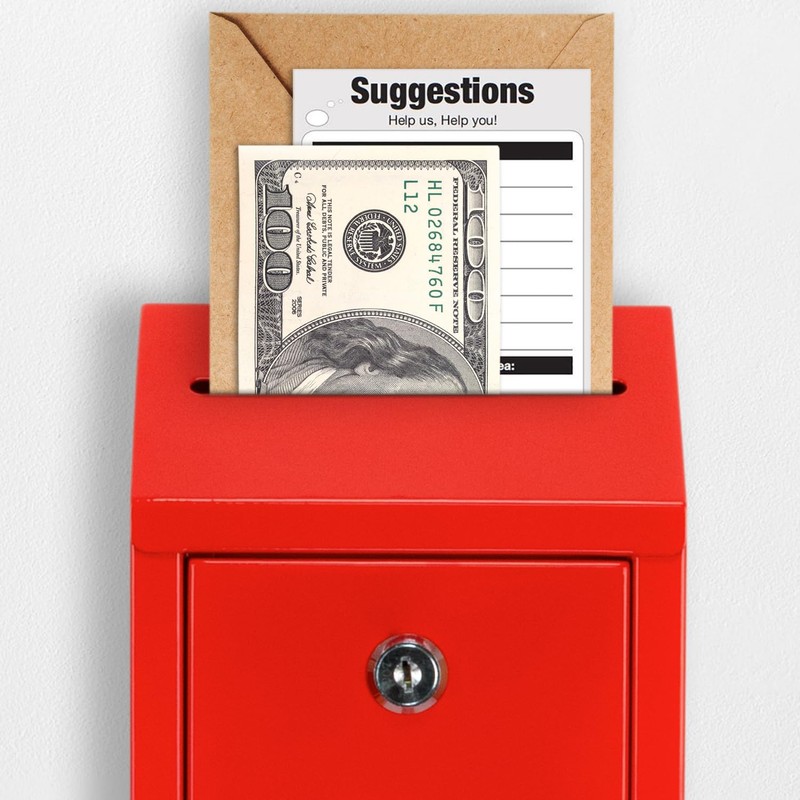 EIENHOSHI Metal Donation Box with Lock, Wall Mounted, Suggestion Box