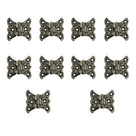 Adonai Hardware 2" "Aeneus Heavy Duty Antique Cast Iron Vintage Cabinet Butterfly Hinges (10 Pack, Antique Brass) for Barn Doors, Cupboards, Wooden Jewelry Box, Furniture, Treasure Chest and Trunks