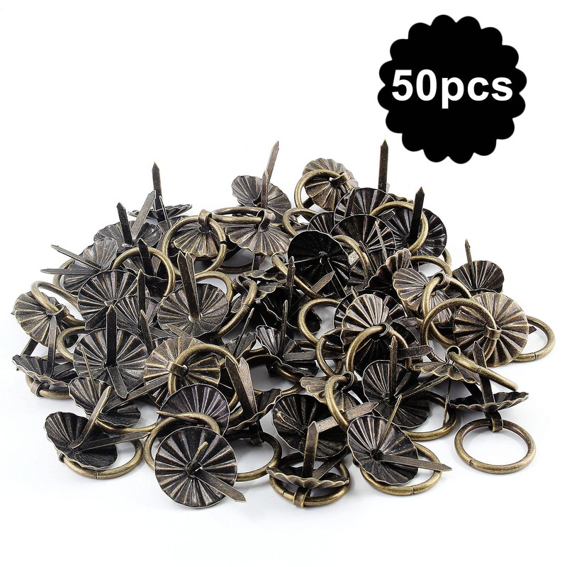 Jiozermi 50 Pcs Mini Pull Handle, Metal Ring Pull Handles,