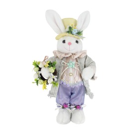 19" Wonderful Wreath Easter Bunny Rabbit Spring Collectible Home Décor Figurine Decoration 402005