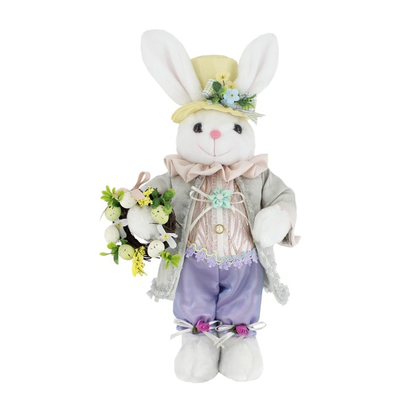 19" Wonderful Wreath Easter Bunny Rabbit Spring Collectible Home Décor