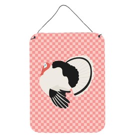 Caroline's Treasures BB7988DS1216 Royal Palm Turkey Pink Check Wall or Door Hanging Prints Aluminum Metal Sign Kitchen Wall Bar Bathroom Plaque Home Decor Front Door Plaque, 12x16, Multicolor