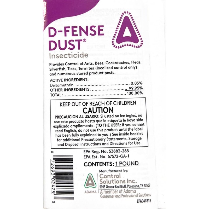 D-Fense Dust 1 lbs - Water Resistant, 8 Month Control,