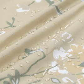 D DS CURTAIN Silk Flowers Gold Fabric Plum Blossom Taupe Printed Farmhouse Waterproof Yellow Polyester Country Cloth Bath Shower Curtain for Bathroom,72" W x 72" H