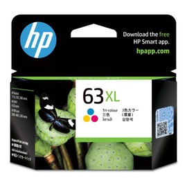 HP 63XL Genuine Original Tri-Color Printer Ink Cartridge works with HP OfficeJet 4600, 5200, HP DeskJet 2100, 3600 and HP ENVY 4500 Series - (F6U63AA)