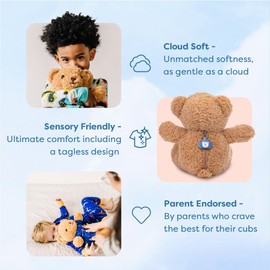 cierre de cremallera N' Bear Zippy The Bear, oso de peluche suave con pijama de unicornio a juego, juguete sensorial perfecto