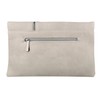 Girly HandBags Zipper Flap Clutch Bag -- Grey