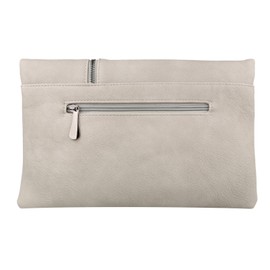 Girly HandBags Zipper Flap Clutch Bag -- Grey
