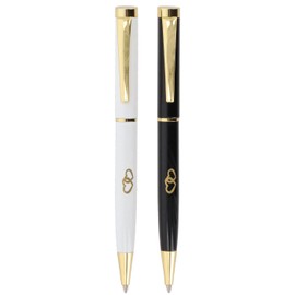Bridgewater Pen Company Anniversary Collection Executive Ballpoint Pen Set - 25 Years Silver, 40 Years Ruby, 50 Years Golden Anniversary Boxed Gift (50 Years)