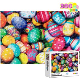 JOYIN 300 Large Piece Jigsaw Puzzle Eggcellent for Easter Party Favors Plush Easter Basket for Baby, Toddler & Kids of All Ages