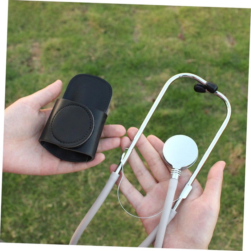 BIUDECO 2pcs Leather Stethoscope Holder for Nurses Portable Stethoscope Protector