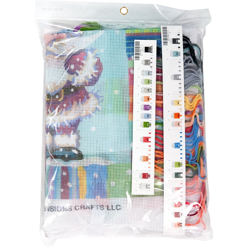 Dimensions Needlepoint Kit, Patterned Santa Claus Christmas Needlepoint, 14'' x