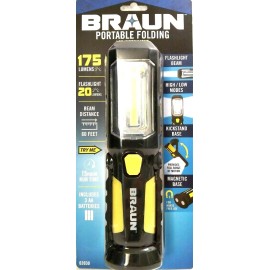 Braun Portable Folding LED Work Light w/  built in Kickstand base, Magnetic Base