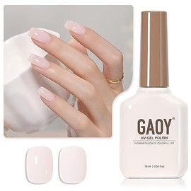 GAOY- Esmalte de uñas en gel Jelly Nude, esmalte en gel translúcido rosa transparente de 16 ml, curado con luz ultravioleta para arte de uñas DIY.