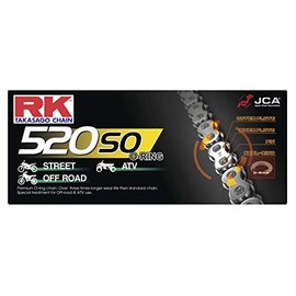 RK Racing Chain 520-SO-108 (520 Series) Steel 108 Link Traditional Street and Off-Road O-Ring Chain with Connecting Link
