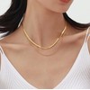 Havopso 18K Gold Plated Herringbone Necklace Sets Stainless Steel Double