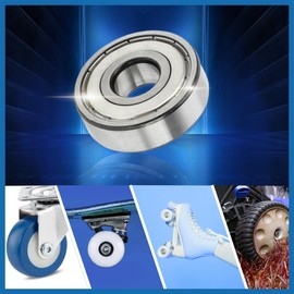 A ABSOPRO 6302ZZ Deep Groove Ball Bearings P6 15x42x13mm Lubricated Bearings Double Metal Seal Silver Tone Scooter Skateboard Wheel - Pack of 2