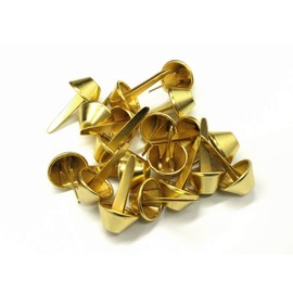 WedDecor Brass Mushroom Head Split Rivet Studs Gold Rivets for Leathercraft Bags Shoes Purses Punk Spike Clothes Decoration DIY Projects, 15mm x 27mm, 50pcs