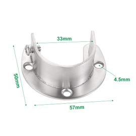 Yetaha Pack of 2 Silver 32 mm Stainless Steel Rod Holder Flange Socket with M4 x 20 Stainless Steel Screws and Expansion Screws Rod Holder for Balconies, Bathrooms, Bedrooms