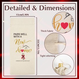 Housewarming Gift Red Wine Bag - Elegant Wine Gift Bags for Housewarming, New Home Housewarming Gift, Perfect Gifts for New Homeowners, Realtor Gift to Clients, Sweet Home Congrats, New Home Gift