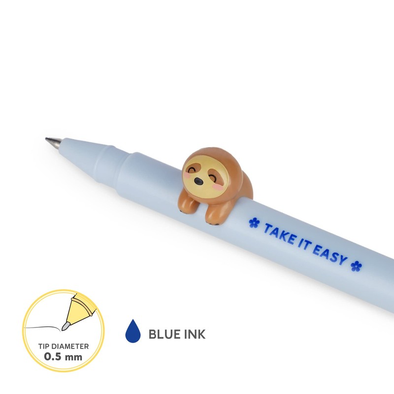 Legami - Gel Pen with Decorative Animal, Avoid Rolling, Blue