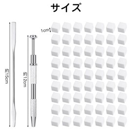 Samcos Disposable Sponges, About 100pcs, 0.4 inch (1 cm), Nail Art Tool, Nail Art Stirring Spoon, Nail Art Sponge with Grabbing Pen, Gradient Dyeing, Ombre Soft Nail Sponge