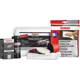 SONAX Profiline Headlight Restoration Kit | Complete DIY Headlight Repair & Protection | Removes Yellowing, Foggy Haze & Oxidation | Includes Polish, Protection, P-Ball, Pads & Microfiber | 405741