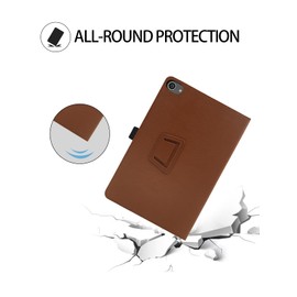 Case for FYMLCPFY C10A Android 14 Tablet 10 Inch 2024 Upgraded Version，Premium Leather Business Folio Stand Cover with Hand Strap for Tablet,Brown.