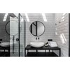 Edvivi Black Round Wall Mirror 24 Inch, Round Bathroom Mirror,