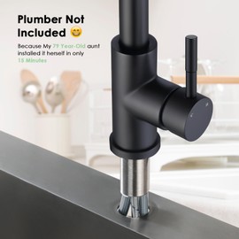Jlerli Kitchen Faucet with Pull Down Sprayer, Matte Black High Arc Single Handle Faucet for Kitchen Sink, Stainless Steel, 3 Mode, Grifos para Fregaderos de Cocina