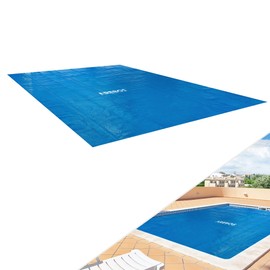 Arebos Pool Solar Tarpaulin Square 2.6 x 1.6 m Blue Solar Tarpaulin Thickness 120 µm Solar Film Can Be Cut to Size Pool Heating Water Heating Heat Tarpaulin
