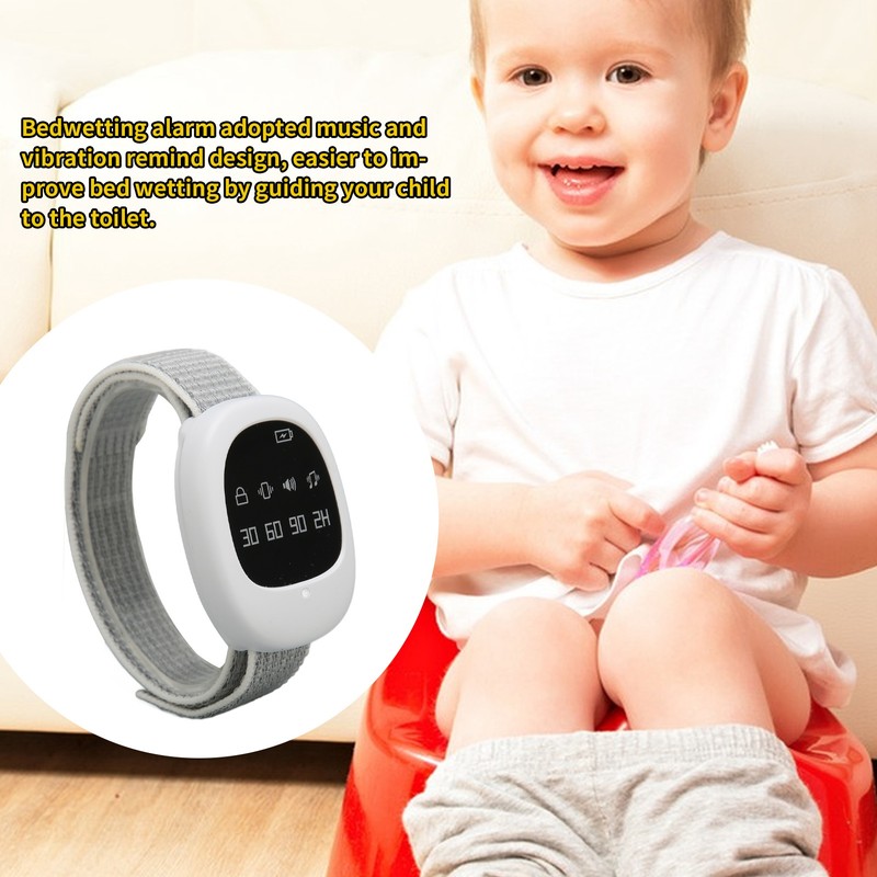 Wireless Bedwetting Alarm 4 Timing Music Vibration Bedwetting Sensor Watch