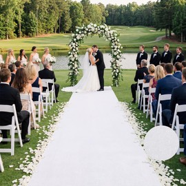HOMBYS 260GSM Heavyweight White Aisle Runner for Wedding Ceremony with Non-Slip Backing, 20 x 3 ft Indoor & Outdoor Bride Floor Runner for Church, Beach, Party & Prom Decor