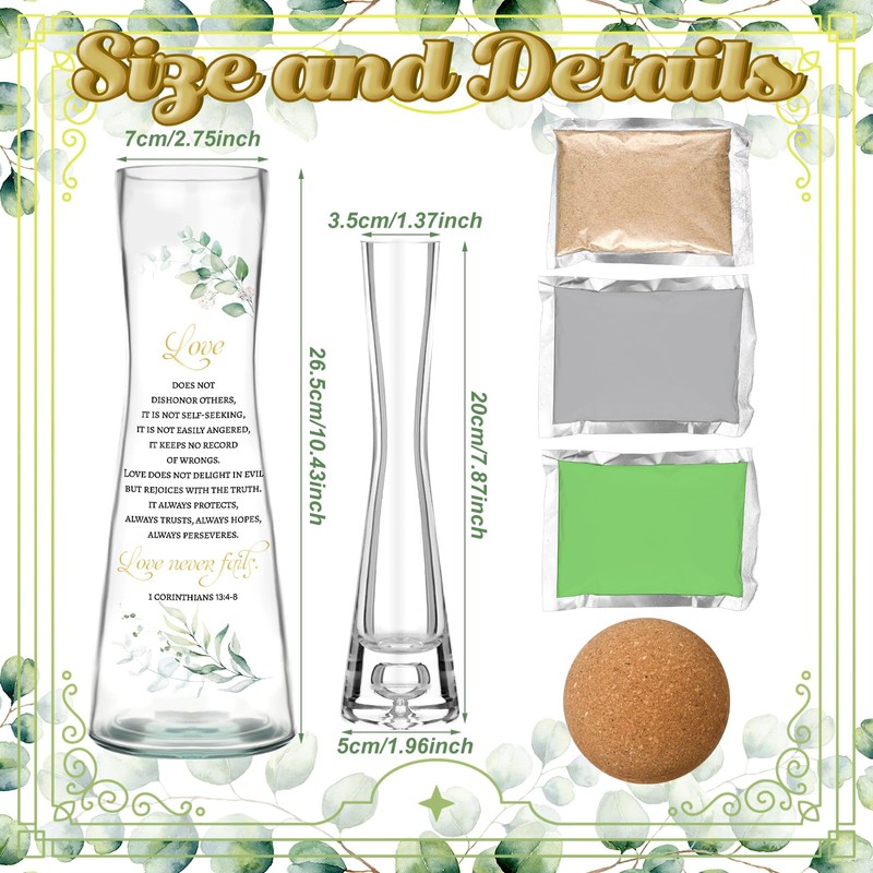 Irenare Unity Sand for Wedding Ceremony Set Include Ceremony Vase,